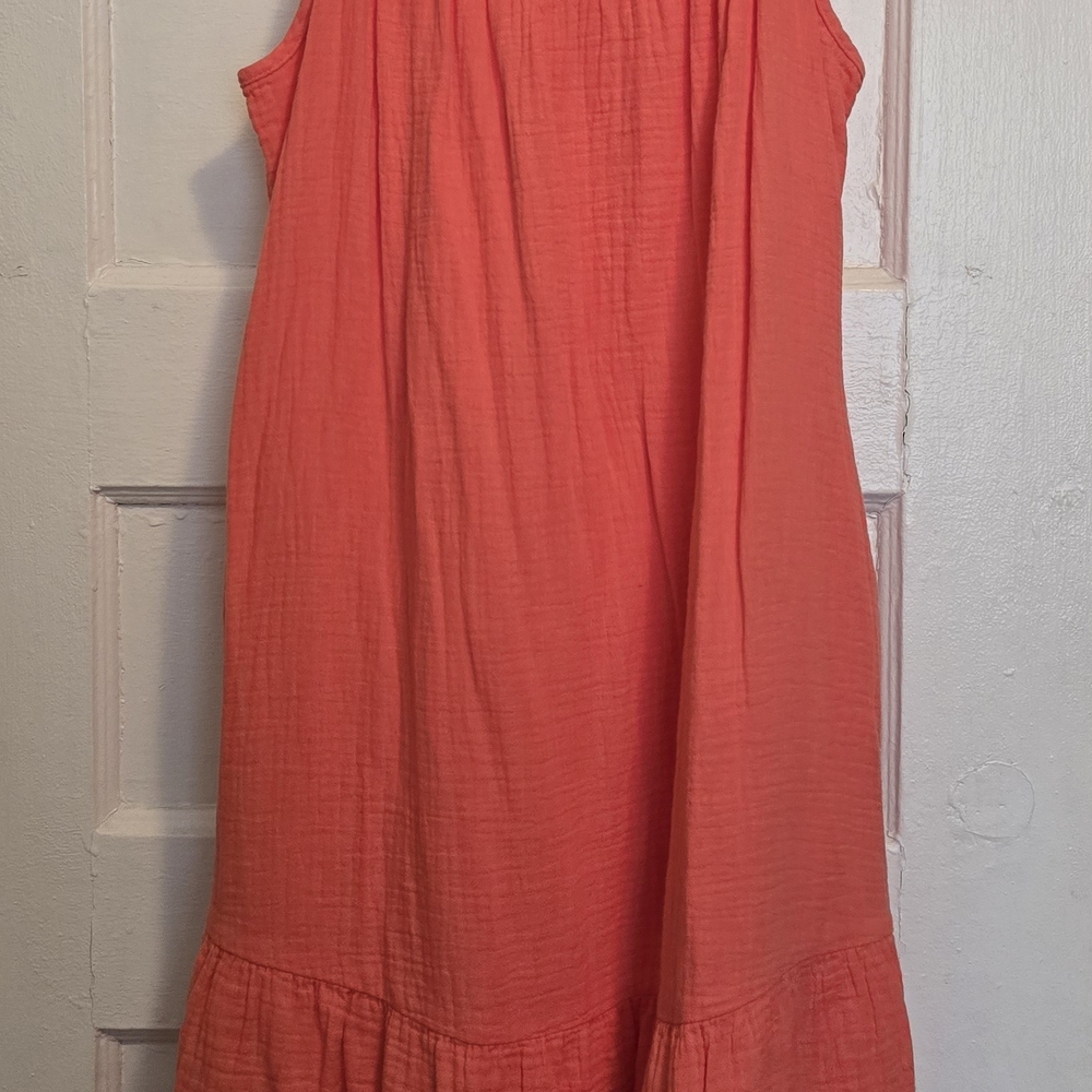 Universal Thread Vibrant Coral Spaghetti Strap Mini Dress